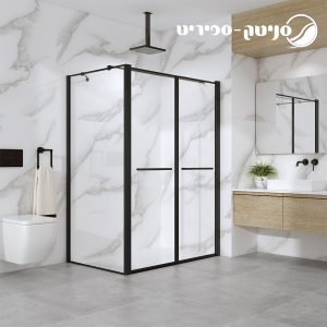 ספיריט- מקלחון פינתי עם פרופיל שחור